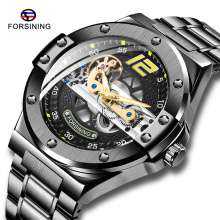 New Arrival FORSINING 167 Men Automatic Mechanical Watch Stainless Steel Water Resistant Skeleton Men Wrist Watches